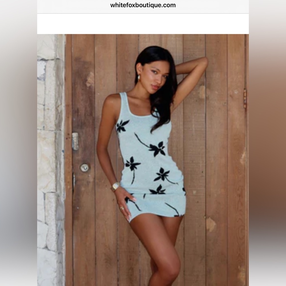 White Fox Boutique Blue and Black Mini Dress